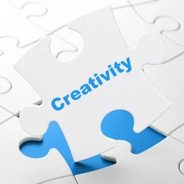 Advertising concept: Creativity on puzzle background Stock Illustration