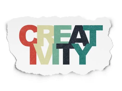 Advertising concept: Creativity on Torn Paper background Stock Illustration