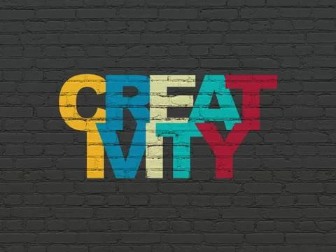 Advertising concept: Creativity on wall background 스톡 일러스트