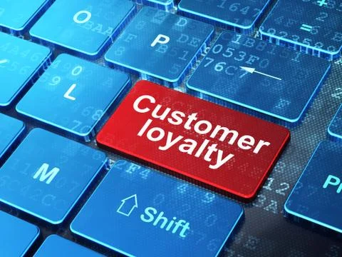 Advertising concept: Customer Loyalty on computer keyboard background イラスト素材