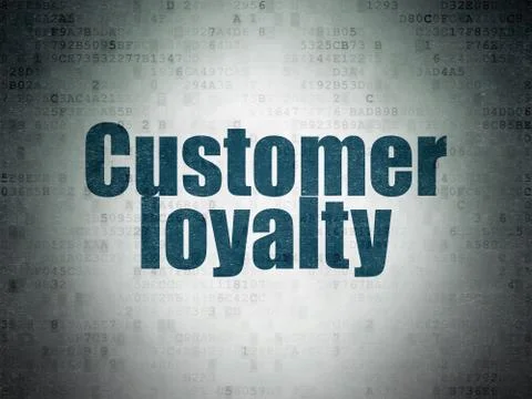 Advertising concept: Customer Loyalty on Digital Data Paper background Stock Illustration