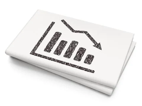 Advertising concept: Decline Graph on Blank Newspaper background Stock Illustration