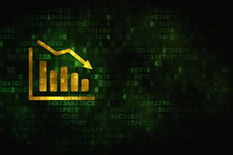 Advertising concept: Decline Graph on digital background Stock Illustration