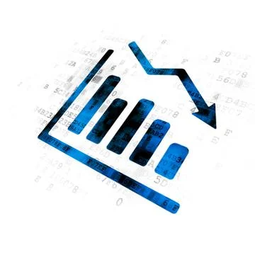Advertising concept: Decline Graph on Digital background イラスト素材