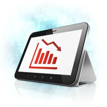Advertising concept: Decline Graph on tablet pc computer Illustrazione stock