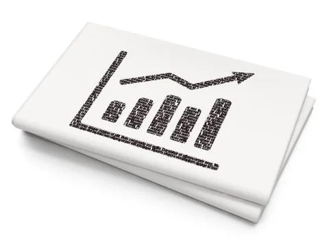 Advertising concept: Growth Graph on Blank Newspaper background Stock Illustration