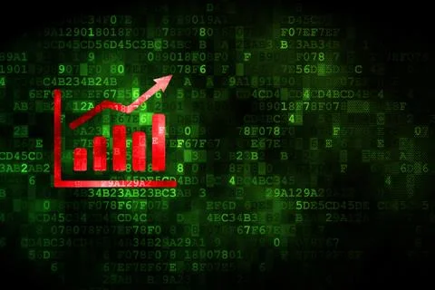 Advertising concept: Growth Graph on digital background Stock Illustration