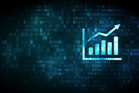 Advertising concept: Growth Graph on digital background Stock Illustration