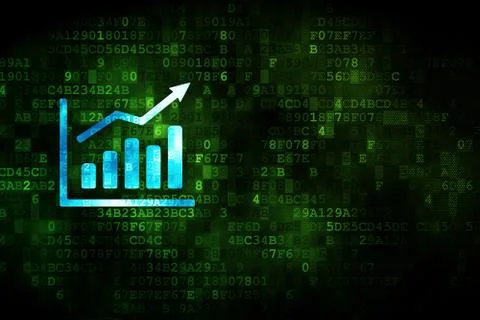 Advertising concept: Growth Graph on digital background Stock Illustration