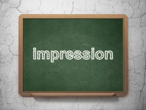 Advertising concept: Impression on chalkboard background Illustration