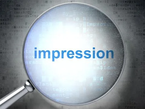 Advertising concept: Impression with optical glass Illustrazione stock