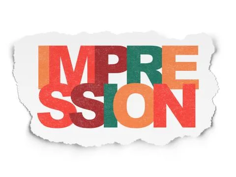 Advertising concept: Impression on Torn Paper background Illustrazione stock