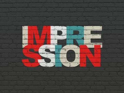 Advertising concept: Impression on wall background Illustrazione stock