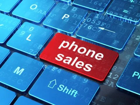 Advertising concept: Phone Sales on computer keyboard background 스톡 일러스트