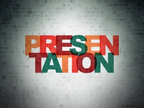 Advertising concept: Presentation on Digital Data Paper background Stock Illustration