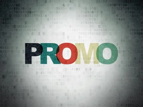 Advertising concept: Promo on Digital Data Paper background Stock Illustration