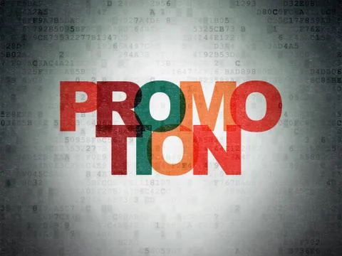 Advertising concept: Promotion on Digital Data Paper background Stock Illustration