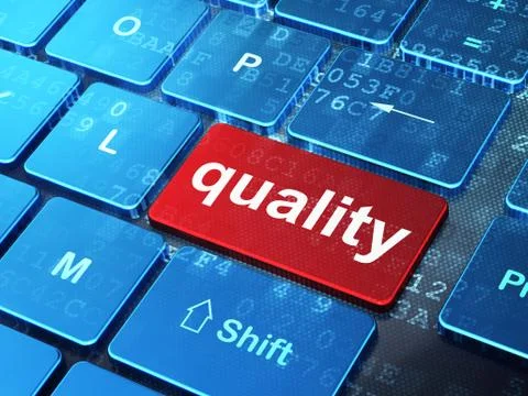 Advertising concept: Quality on computer keyboard background イラスト素材