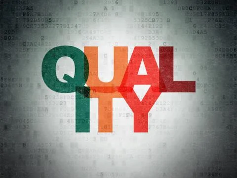 Advertising concept: Quality on Digital Data Paper background Stock Illustration