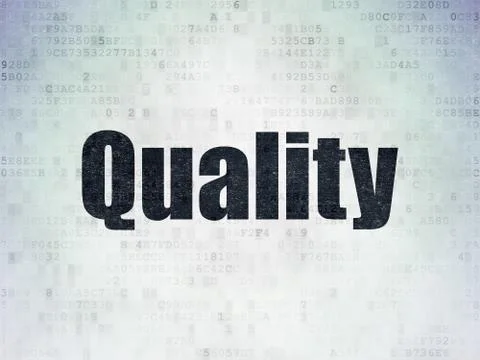 Advertising concept: Quality on Digital Data Paper background Stock Illustration