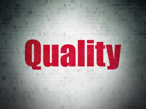 Advertising concept: Quality on Digital Data Paper background Stock Illustration