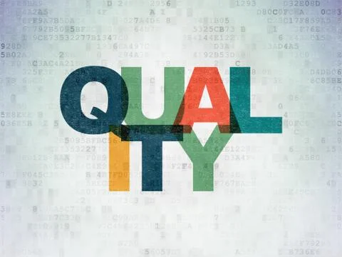Advertising concept: Quality on Digital Data Paper background Stock Illustration