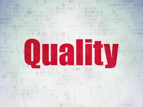 Advertising concept: Quality on Digital Data Paper background Stock Illustration