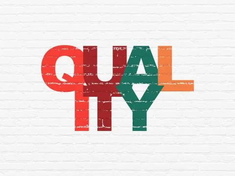 Advertising concept: Quality on wall background イラスト素材