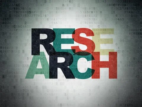 Advertising concept: Research on Digital Data Paper background Illustrazione stock