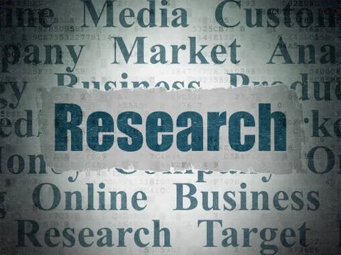 Advertising concept: Research on Digital Data Paper background Illustrazione stock