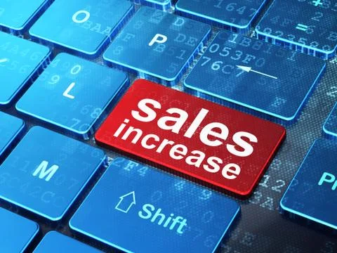 Advertising concept: Sales Increase on computer keyboard backgro Stock-Illustration