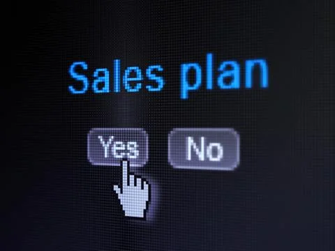 Advertising concept: Sales Plan on digital computer screen Stock Illustration