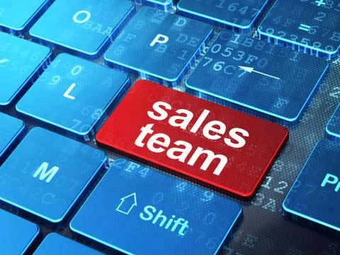 Advertising concept: Sales Team on computer keyboard background Stock-Illustration