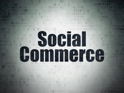 Advertising concept: Social Commerce on Digital Paper background Stock Illustration