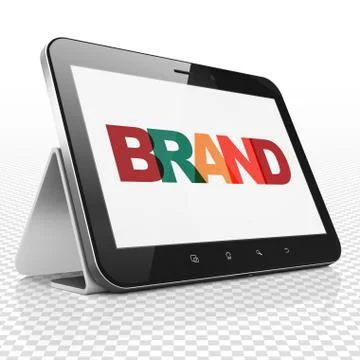 Advertising concept: Tablet Computer with Brand on  display Stock Illustration
