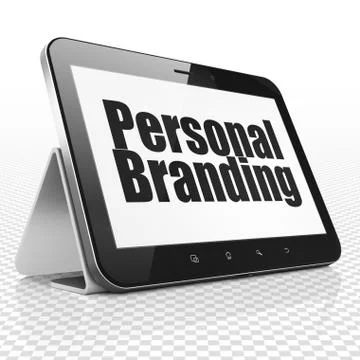 Advertising concept: Tablet Computer with Personal Branding on display Stock Illustration