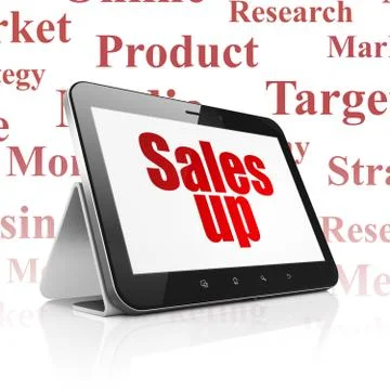 Advertising concept: Tablet Computer with Sales Up on display Stock Illustration