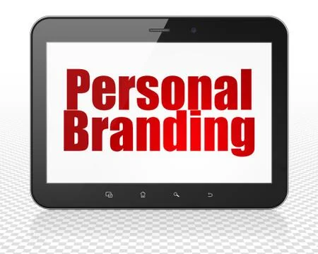 Advertising concept: Tablet Pc Computer with Personal Branding on display Stock Illustration