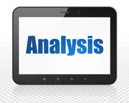 Advertising concept: Tablet Pc Computer with Analysis on display Illustrazione stock