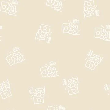 Advertising consumer line seamless pattern Stock Illustration