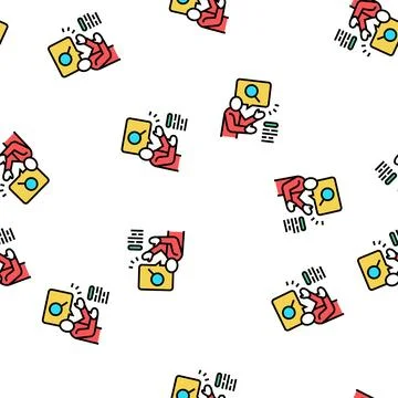 Advertising consumer vector seamless pattern 库存插图