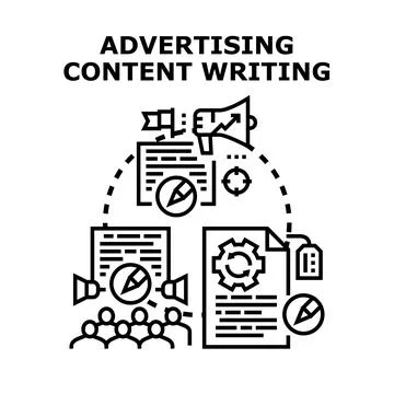 Advertising content writing strategy developing concept イラスト素材