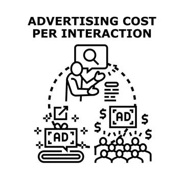 Advertising cost per interaction concept vector 스톡 일러스트