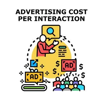 Advertising cost per interaction concept vector Stock Illustration