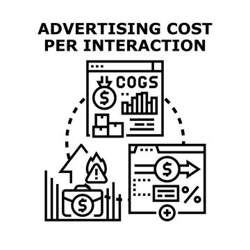 Advertising cost per interaction concept vector Stock Illustration