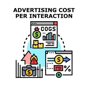 Advertising cost per interaction concept vector Stockillustratie