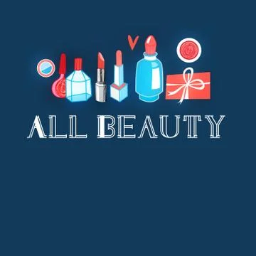 Advertising different makeup Stock Illustration