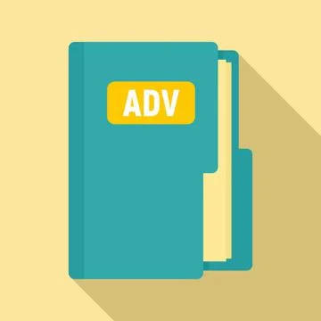 Advertising folder icon, flat style Stock Illustration