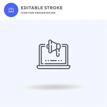 Advertising icon vector, filled flat sign, solid pictogram isolated on white Stock Illustration