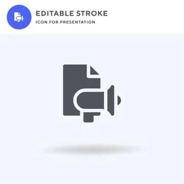 Advertising icon vector, filled flat sign, solid pictogram isolated on white Illustrazione stock